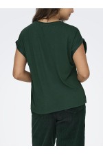 ONLLIEKE S/S SATIN MIX TOP WVN NOOS - ΠΡΑΣΙΝΟ