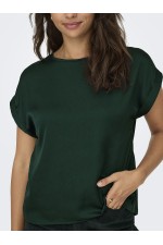 ONLLIEKE S/S SATIN MIX TOP WVN NOOS - ΠΡΑΣΙΝΟ