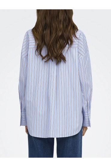 ONLOREGON ALVA LS REG SHIRT NOOS WVN - ΜΠΛΕ