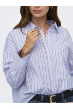 ONLOREGON ALVA LS REG SHIRT NOOS WVN - ΜΠΛΕ