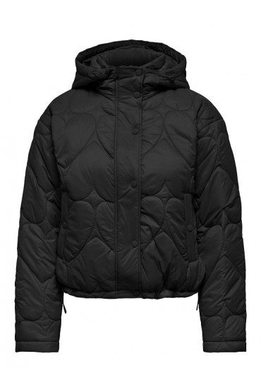 ONLTAHIA LW HEART HOOD JACKET CC OTW - ΜΑΥΡΟ