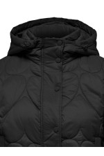 ONLTAHIA LW HEART HOOD JACKET CC OTW - ΜΑΥΡΟ