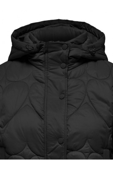 ONLTAHIA LW HEART HOOD JACKET CC OTW - ΜΑΥΡΟ