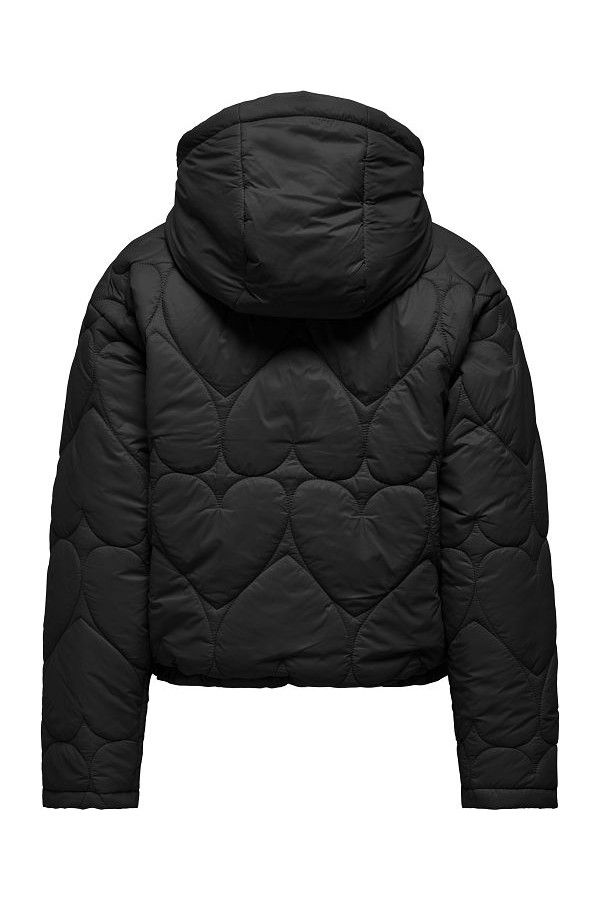 ONLTAHIA LW HEART HOOD JACKET CC OTW - ΜΑΥΡΟ