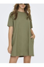 ONLMARA S/S POCKET DRESS JRS NOOS - ΧΑΚΙ