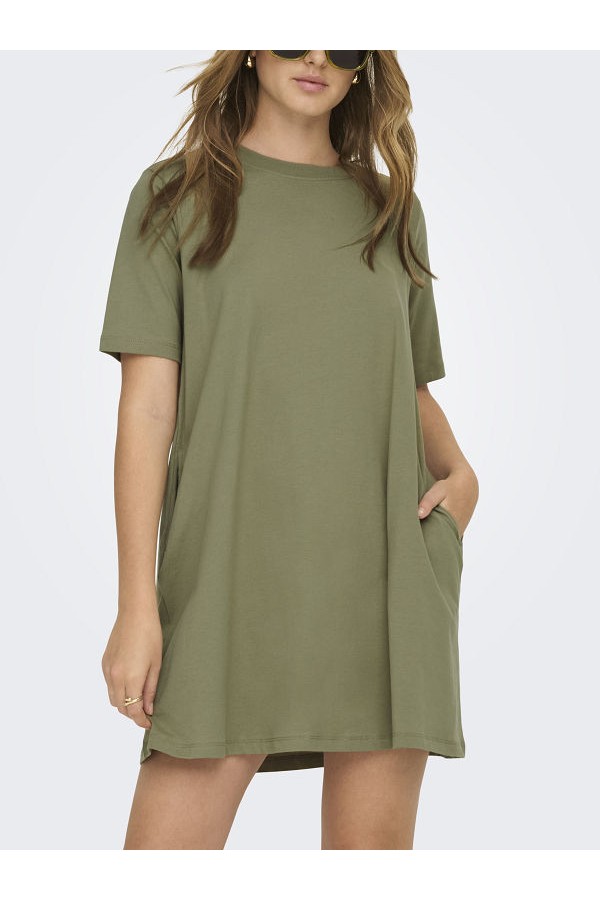 ONLMARA S/S POCKET DRESS JRS NOOS - ΧΑΚΙ