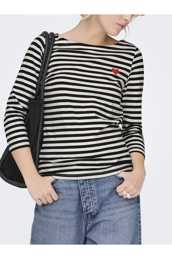 ONLFIFI 3/4 PRINTED TOP CS JRS - ΛΕΥΚΟ