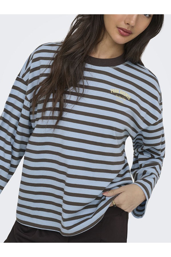 ONLFREJA L/S STRIPE TOP CC JRS - ΜΠΛΕ ΑΝΟΙΧΤΟ