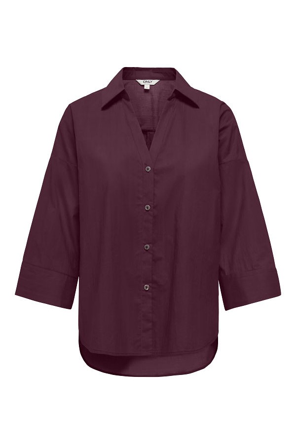 ONLSAJA KERI 3/4 SHIRT WVN - ΜΠΟΡΝΤΩ