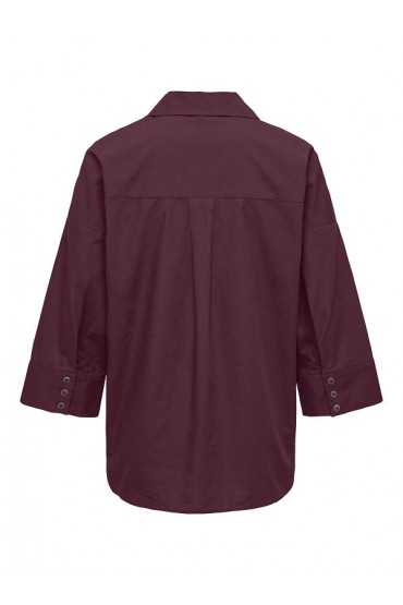 ONLSAJA KERI 3/4 SHIRT WVN - ΜΠΟΡΝΤΩ