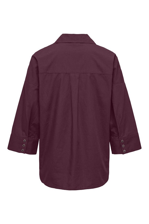 ONLSAJA KERI 3/4 SHIRT WVN - ΜΠΟΡΝΤΩ