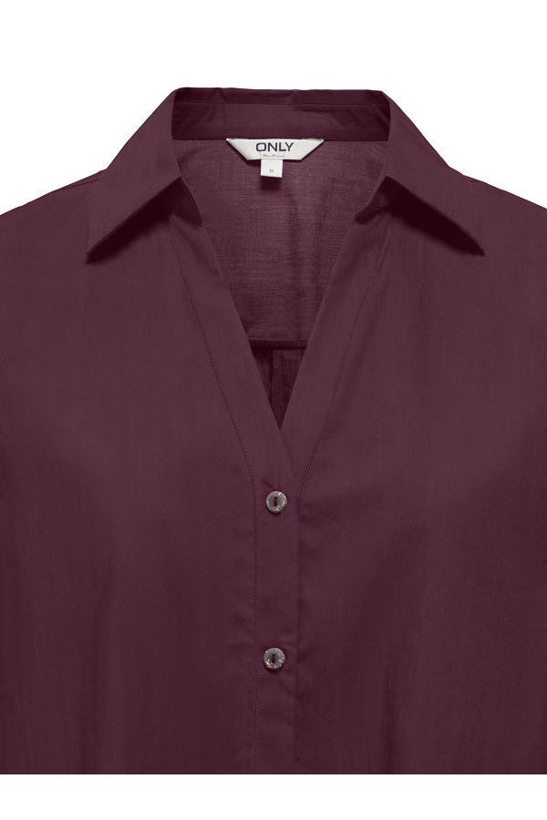 ONLSAJA KERI 3/4 SHIRT WVN - ΜΠΟΡΝΤΩ