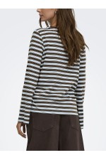 ONLLUNA HAPPY L/S O-NECK STRIPE TEE JRS - ΜΠΛΕ ΑΝΟΙΧΤΟ