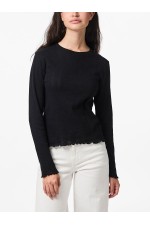 PCMARIE LS O-NECK POIN TOP JRS NOOS BC - ΜΑΥΡΟ