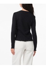 PCMARIE LS O-NECK POIN TOP JRS NOOS BC - ΜΑΥΡΟ