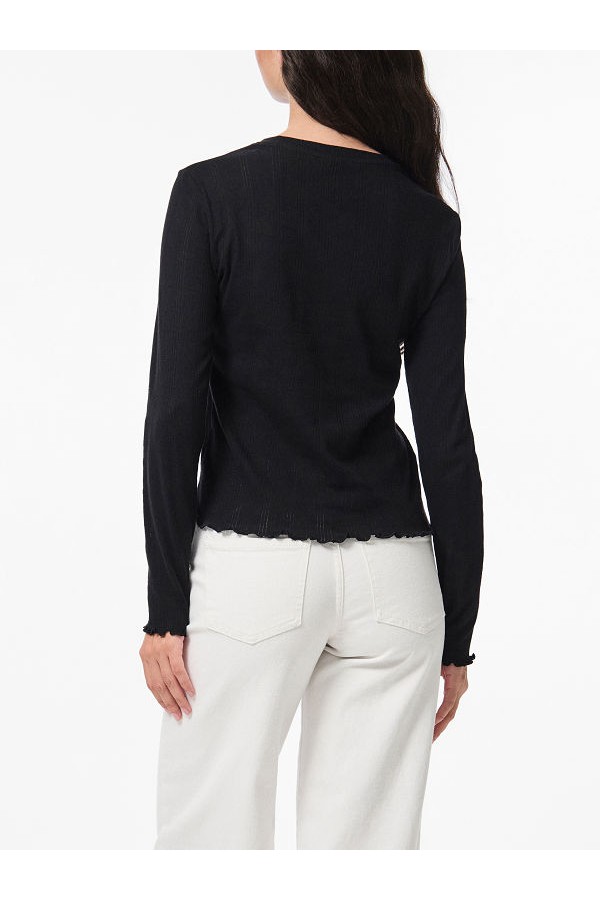 PCMARIE LS O-NECK POIN TOP JRS NOOS BC - ΜΑΥΡΟ
