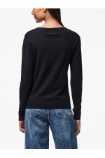 PCNORA LS O-NECK KNIT CARDIGAN NOOS - ΜΑΥΡΟ