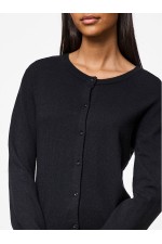 PCNORA LS O-NECK KNIT CARDIGAN NOOS - ΜΑΥΡΟ