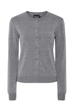 PCNORA LS O-NECK KNIT CARDIGAN NOOS - ΓΚΡΙ