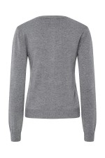 PCNORA LS O-NECK KNIT CARDIGAN NOOS - ΓΚΡΙ