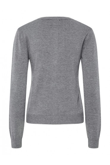 PCNORA LS O-NECK KNIT CARDIGAN NOOS - ΓΚΡΙ