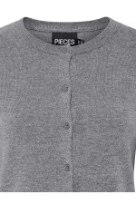 PCNORA LS O-NECK KNIT CARDIGAN NOOS - ΓΚΡΙ
