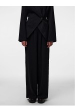 PCTIFFANY HW WIDE PANTS WVN NOOS - ΜΑΥΡΟ