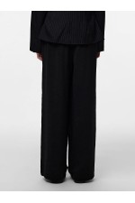 PCTIFFANY HW WIDE PANTS WVN NOOS - ΜΑΥΡΟ