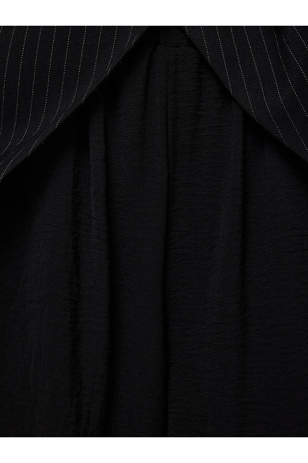 PCTIFFANY HW WIDE PANTS WVN NOOS - ΜΑΥΡΟ