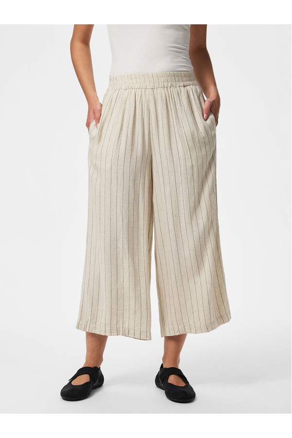 PCPIA LINEN BLEND HW CULOTTE WVN NOOS - ΜΠΕΖ