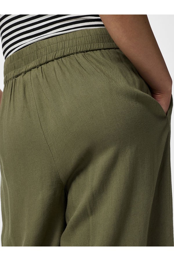 PCPIA LINEN BLEND HW CULOTTE WVN NOOS - ΠΡΑΣΙΝΟ