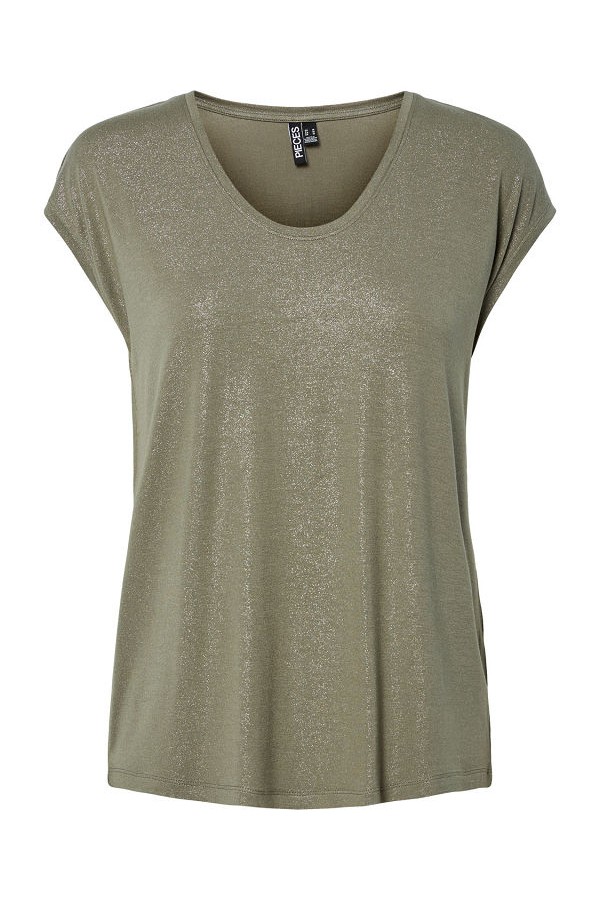 PCALICE SS GLITTER TEE JRS NOOS BC - ΧΑΚΙ