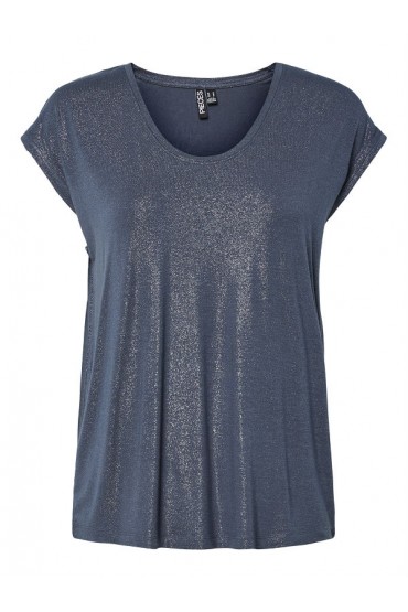 PCALICE SS GLITTER TEE JRS NOOS BC - ΜΠΛΕ