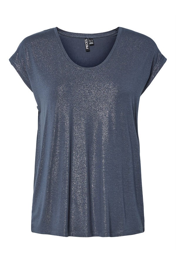 PCALICE SS GLITTER TEE JRS NOOS BC - ΜΠΛΕ