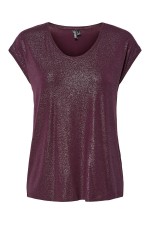 PCALICE SS GLITTER TEE JRS NOOS BC - ΜΠΟΡΝΤΩ