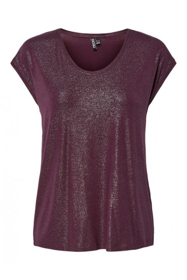 PCALICE SS GLITTER TEE JRS NOOS BC - ΜΠΟΡΝΤΩ