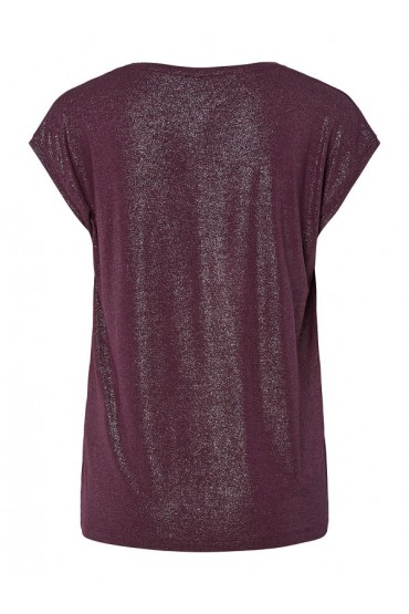 PCALICE SS GLITTER TEE JRS NOOS BC - ΜΠΟΡΝΤΩ
