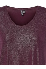 PCALICE SS GLITTER TEE JRS NOOS BC - ΜΠΟΡΝΤΩ