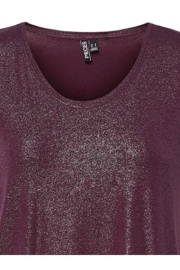PCALICE SS GLITTER TEE JRS NOOS BC - ΜΠΟΡΝΤΩ