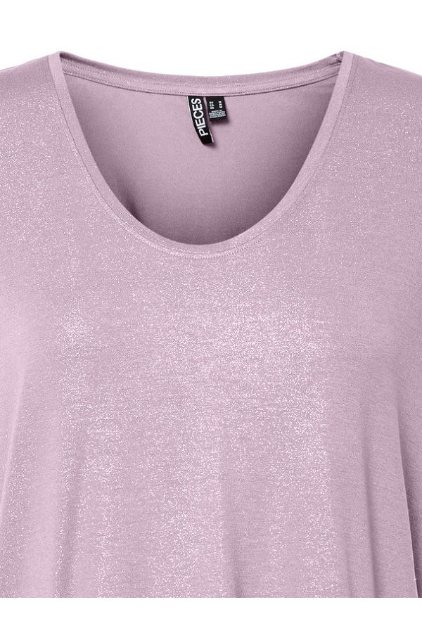 PCALICE SS GLITTER TEE JRS NOOS BC - ΡΟΖ