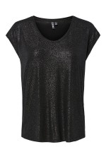 PCALICE SS GLITTER TEE JRS NOOS BC - ΜΑΥΡΟ