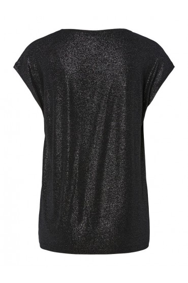 PCALICE SS GLITTER TEE JRS NOOS BC - ΜΑΥΡΟ
