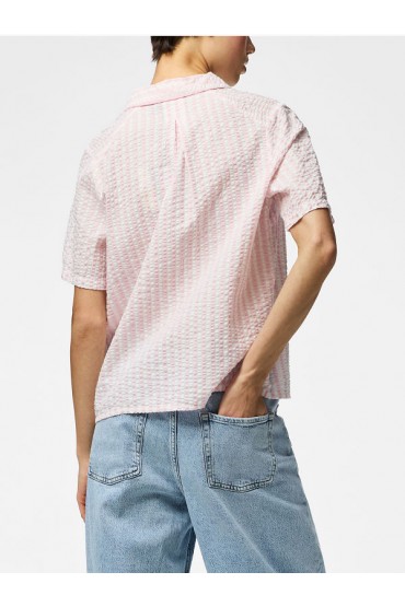 PCSTINNA SS SHIRT WVN NOOS - ΡΟΖ