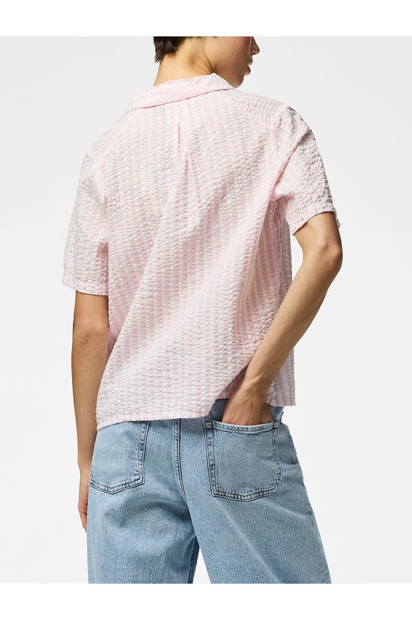 PCSTINNA SS SHIRT WVN NOOS - ΡΟΖ