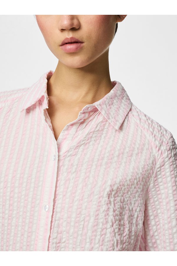 PCSTINNA SS SHIRT WVN NOOS - ΡΟΖ