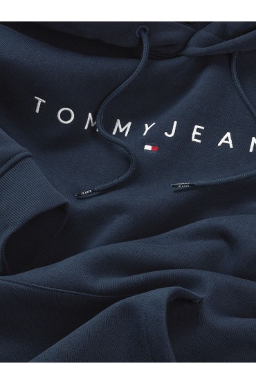 TJM REG LINEAR LOGO HOODIE EXT - ΜΠΛΕ