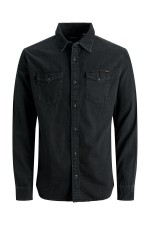 JJESHERIDAN SHIRT L/S NOOS - ΜΑΥΡΟ
