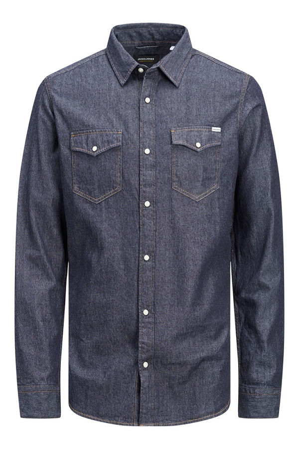 JJESHERIDAN SHIRT L/S NOOS - ΜΠΛΕ