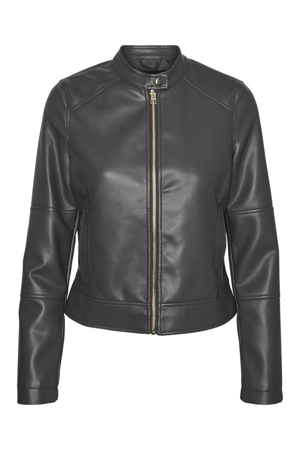 VMDIXIEMARIA SHORT COATED JACKET ENT - ΓΚΡΙ