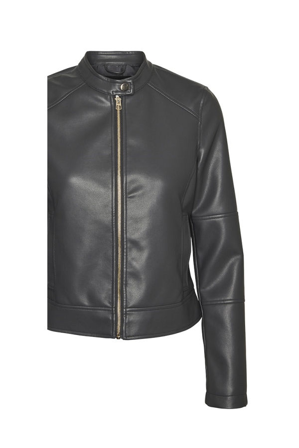 VMDIXIEMARIA SHORT COATED JACKET ENT - ΓΚΡΙ